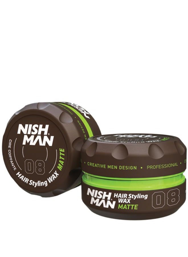 NISHMAN Nish Man HAIR Styling GEL WAX Matte 08, brown, 150 millilitre - Image 4