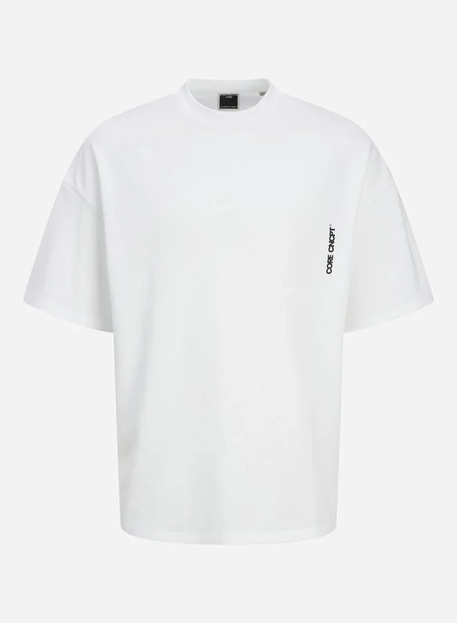 JACK & JONES Printed Crew Neck T-Shirt with Dropped Shoulder