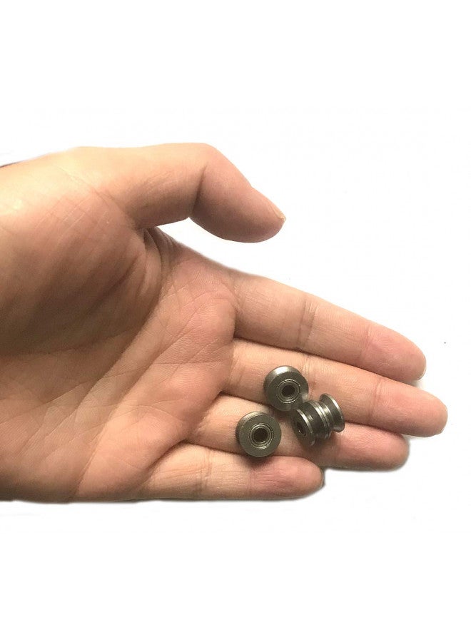 Chiloskit 20pcs 1.5mm Deep Metal V Groove Guide Pulley Bearing Wheel Rail Ball Bearings Wheel 4x13x6mm - Image 3