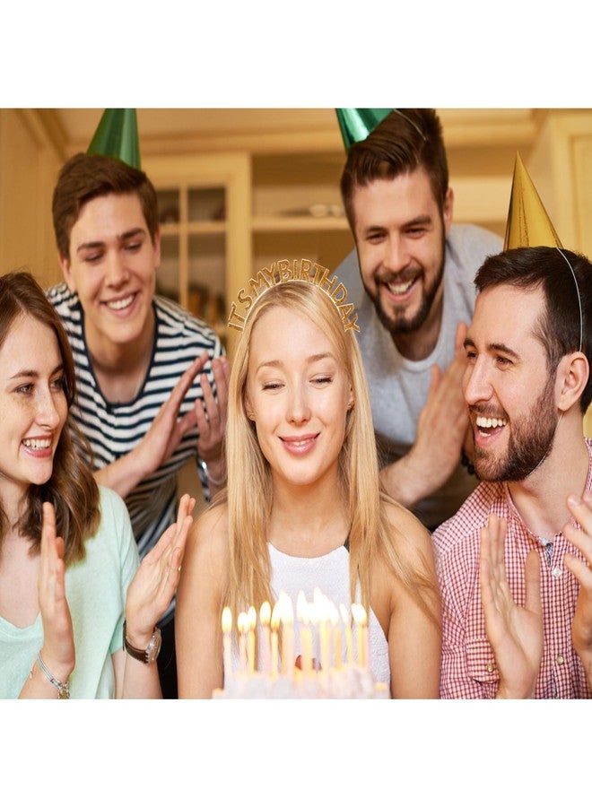 أوبري طقم تاج عيد ميلاد ذهبي وردي من AOPRIE للنساء والفتيات، يتضمن قطعتين من عصابات الرأس المرصعة بأحجار الراين وحزام، بتصميم كلاسيكي، طول 5.5 بوصة، عرض قابل للتعديل، طول الحزام 60 بوصة. - Image 3