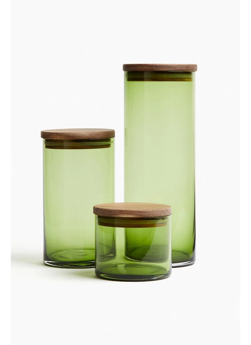H&M Small glass jar with lid