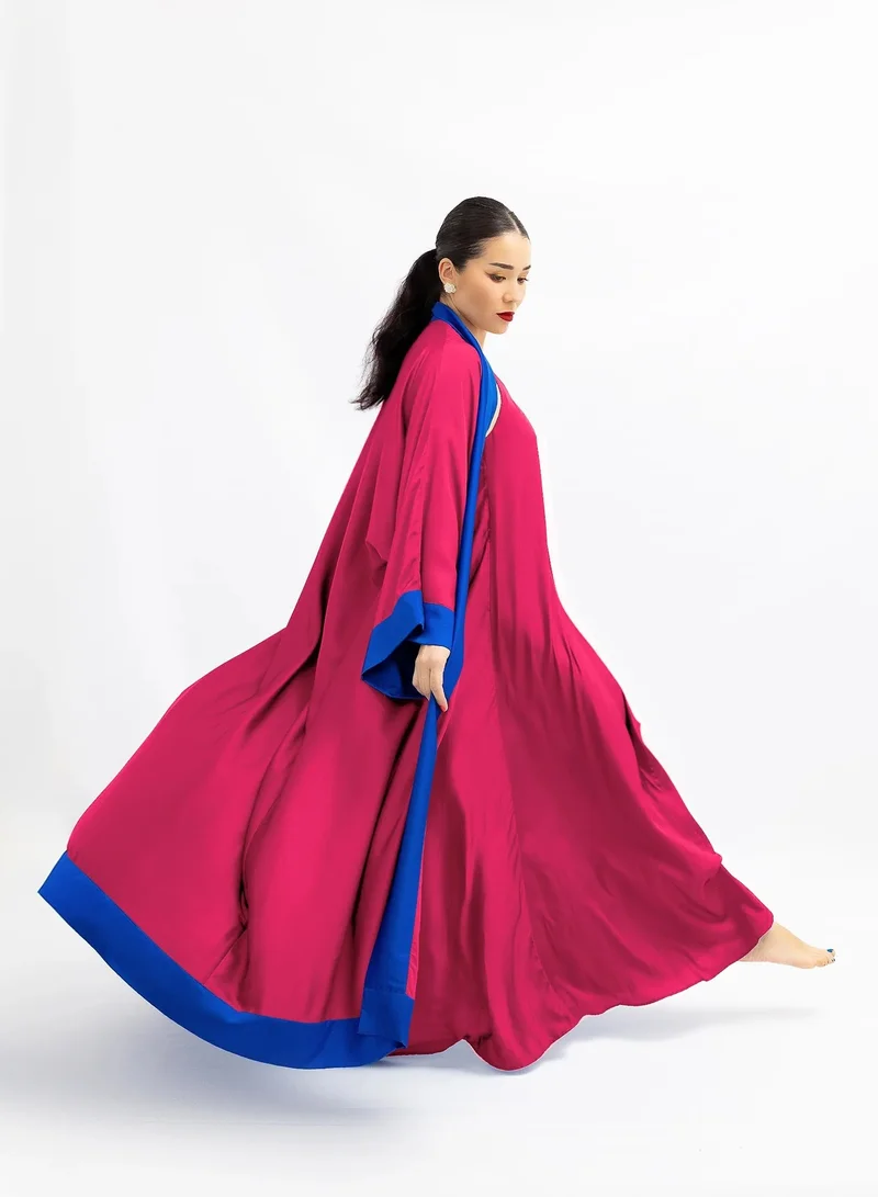 JANARA JONES Fuchsia Blue Cuffs Abaya Kaftan