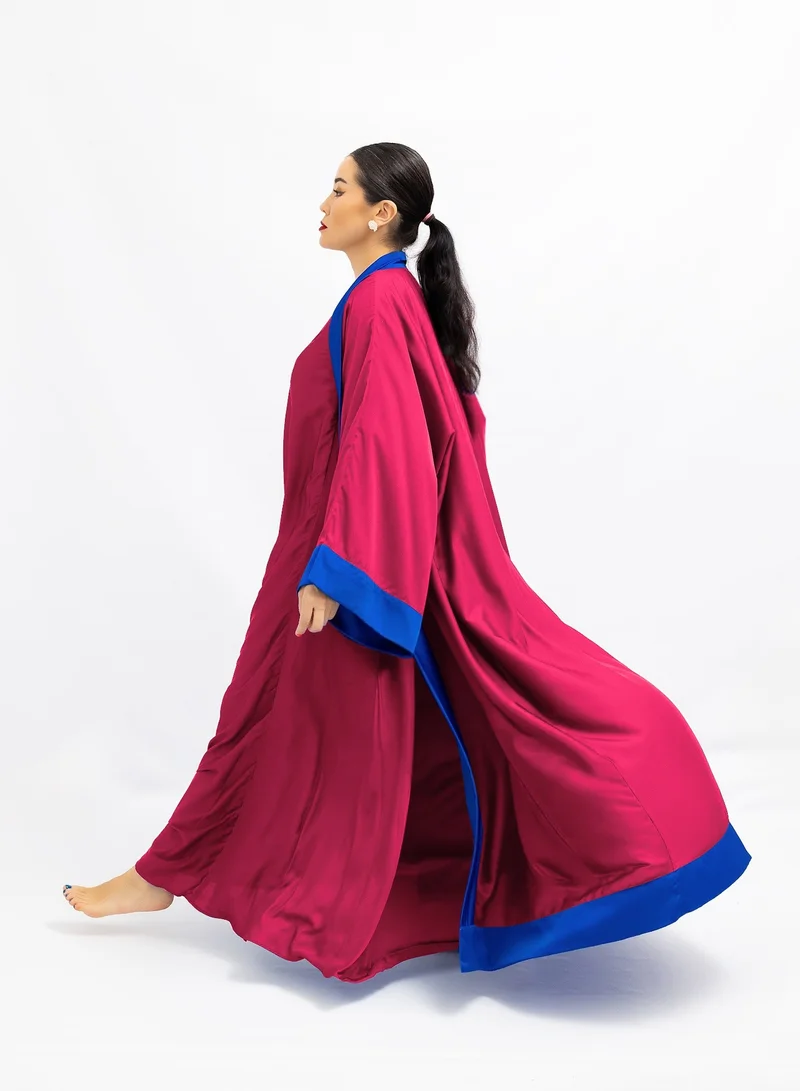 JANARA JONES Fuchsia Blue Cuffs Abaya Kaftan