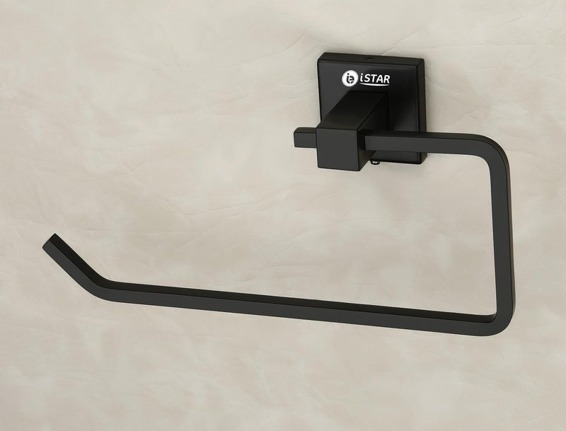 iSTAR Stainless Steel Towel Ring/Napkin Ring/Towel Holder/Towel Hanger/Towel Holder for Wash Basin and Napkin Holder Stand for Kitchen, Bathroom (Black Finish, Pack of 1) - Image 3