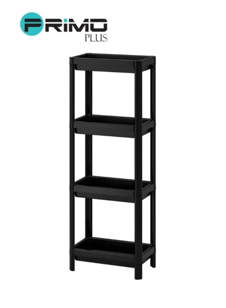 PRIMO PLUS Viskin Kitchen Shelving Unit 4 Shelf Black  - Image 1