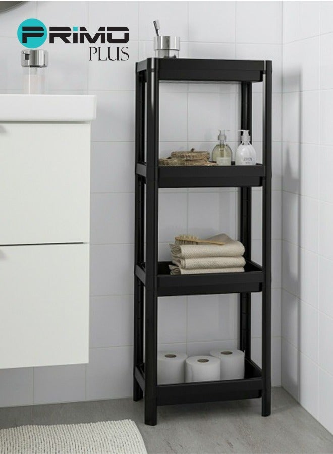 PRIMO PLUS Viskin Kitchen Shelving Unit 4 Shelf Black  - Image 5