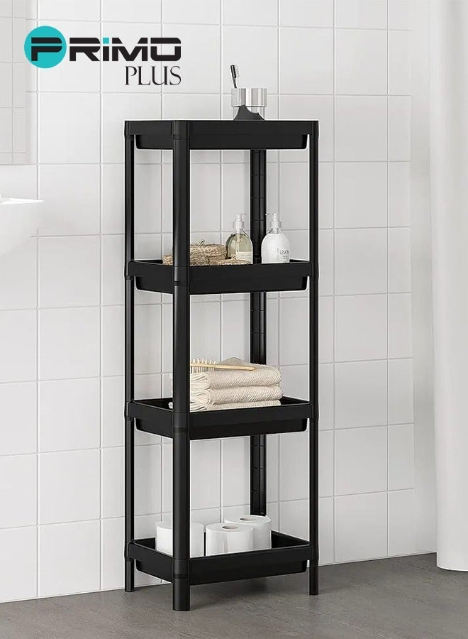 PRIMO PLUS Viskin Kitchen Shelving Unit 4 Shelf Black  - Image 2