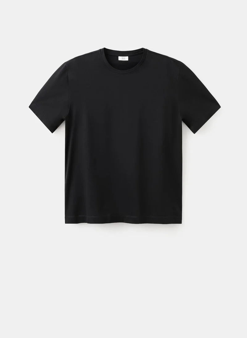 Mango Man 99-NEGRO Regular-Fit 190-Gsm T-Shirt for Men | Best Price UAE