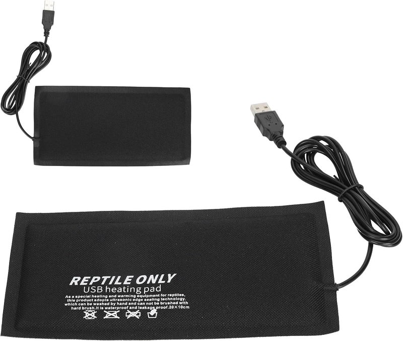 وسادة تدفئة USB من HEPDD للألياف الزاحفة، قماش الثعبان والسحلية، عمر خدمة طويل لملحقات الزواحف، تدفئة جميع أنواع الحيوانات الأليفة (كبير) - Image 2
