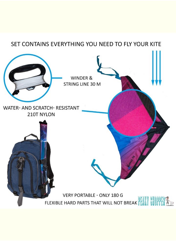 JUMEIRAH BEACH KITE Single Line Aiplane Kite Outdoor Flying 1.4 m Beginner-to-Intermediate 1 String Line with Handle Winder Storage Bag Pack & Go Kite Toys Sport Easy-to-Fly for Kids Adults  - Image 2
