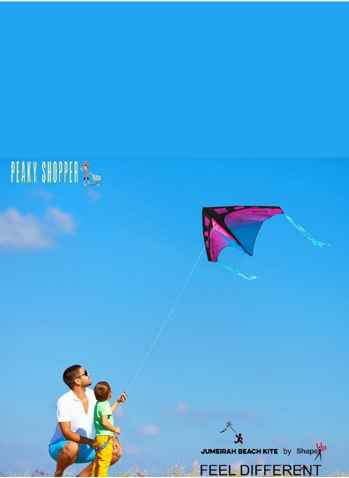 JUMEIRAH BEACH KITE Single Line Aiplane Kite Outdoor Flying 1.4 m Beginner-to-Intermediate 1 String Line with Handle Winder Storage Bag Pack & Go Kite Toys Sport Easy-to-Fly for Kids Adults  - Image 3