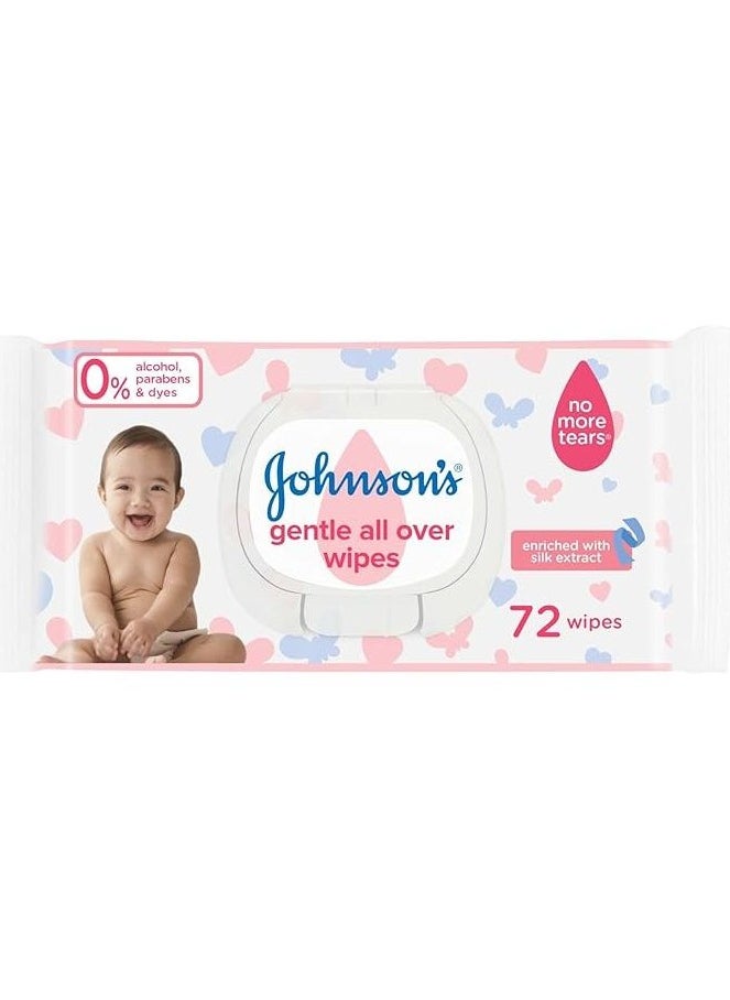 Johnson's Active Kids - Johnson'S Baby Wipes 4 Pack - Whole Skin Feel, Each Pack Contains 72 Wipes - Image 1