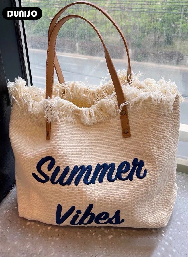 DUNISO Women's Shoulder Tote Bag Canvas Handbag For Women Large Capacity Bucket Crossbody Bag Fashionable Travel Messenger Bag Shoulder Bag For Ladies Girls College Students - Image 3