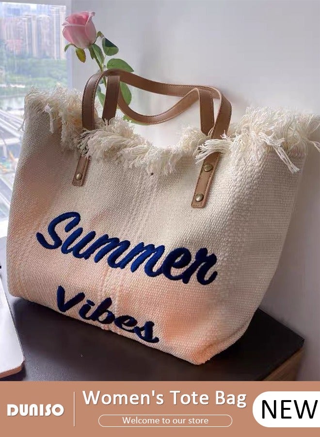 DUNISO Women's Shoulder Tote Bag Canvas Handbag For Women Large Capacity Bucket Crossbody Bag Fashionable Travel Messenger Bag Shoulder Bag For Ladies Girls College Students - Image 1