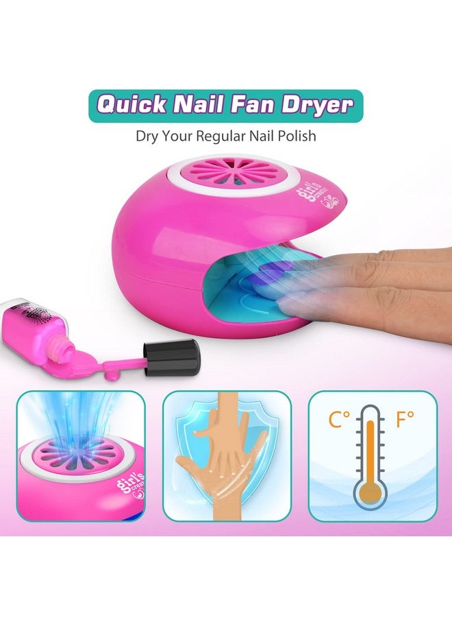 Amagoing Amagoing Nail Polish Set for Girls Ages 7-12, Kids Nail Art Studio Kit, Non Toxic Quick Dry Nail Polish, Nail Dryer, Storage Desk, Glitter, Cool Girls Stuff, Birthday Gifts Ideas 8 9 10 11 Years Old  - Image 2