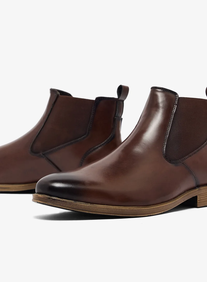 Robert Wood Faux Leather Chelsea Boots