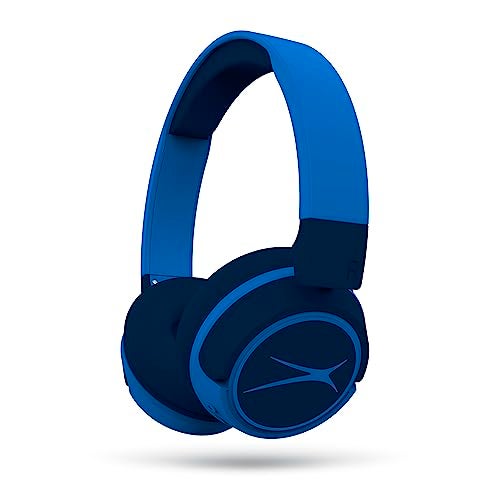 Altec Lansing Kid Safe 2-in-1 Wireless Bluetooth Headphones - Crystal Clear Sound, Safe Volume Limiting, Foldable Design - Enjoy Audio and Protect Your Child's Hearing (Knight Blue) - Image 1
