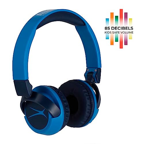 Altec Lansing Kid Safe 2-in-1 Wireless Bluetooth Headphones - Crystal Clear Sound, Safe Volume Limiting, Foldable Design - Enjoy Audio and Protect Your Child's Hearing (Knight Blue) - Image 4