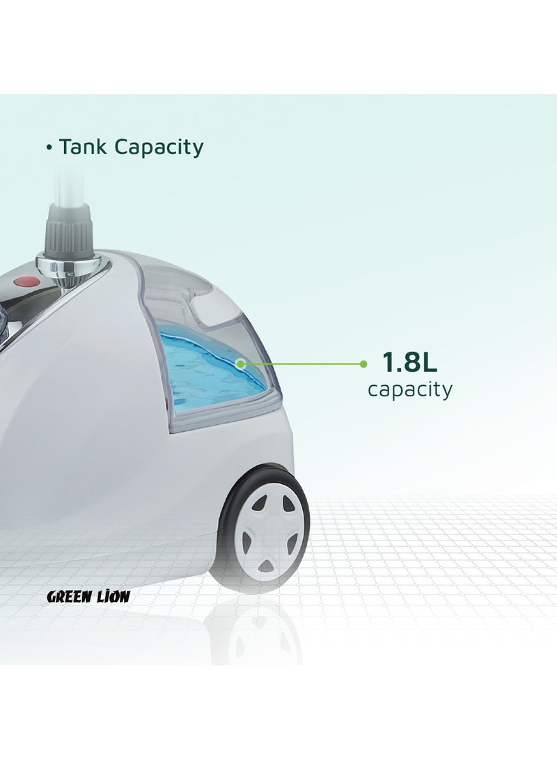 جرين ليون مكواة بخار محمولة للملابس المنزلية بقوة 2000 وات، 5 وظائف، سعة 1.8 لتر، قابلة للتعديل، سهلة الاستخدام، موفرة للوقت وفعالة - لون أبيض - Image 5