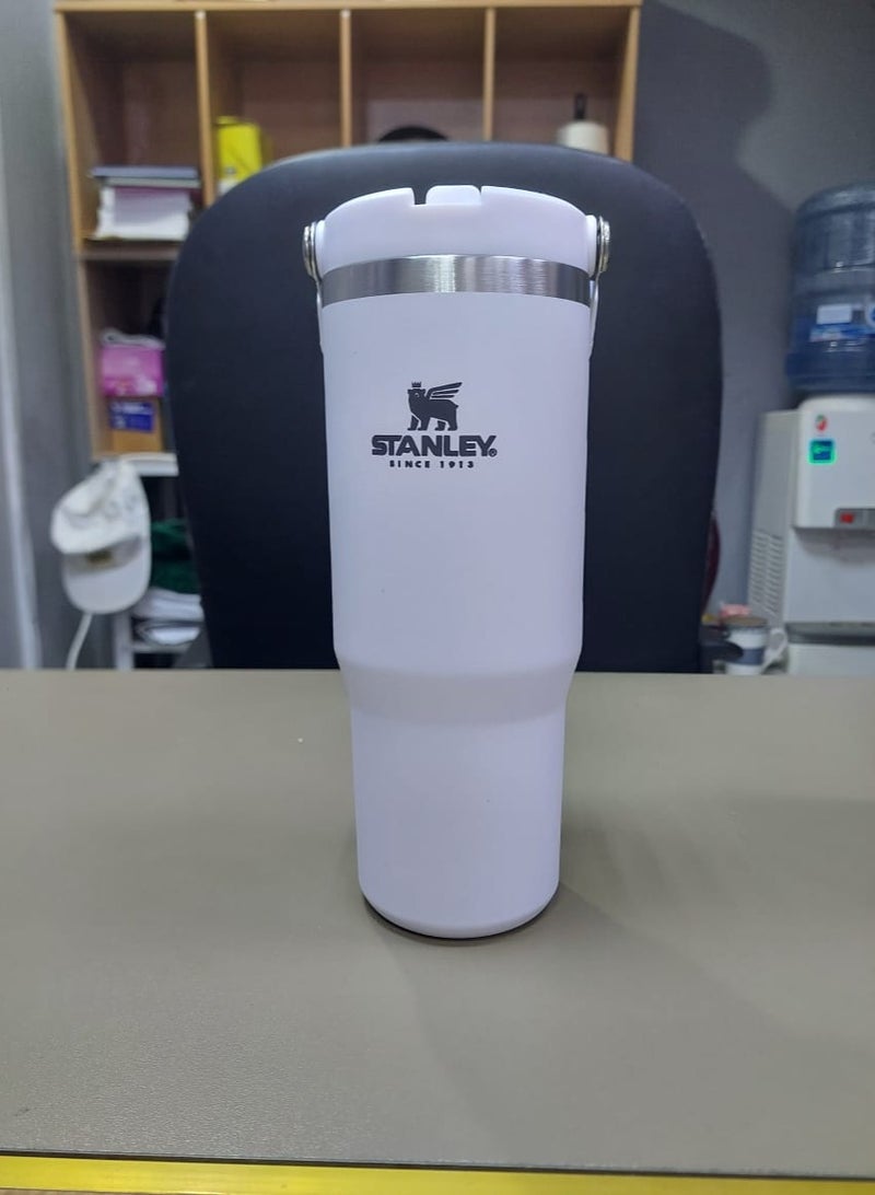 Stanley 30 oz WHITE STANLEY IceFlow Stainless Steel Tumbler with Leak-Resistant Flip Straw - Vacuum Insulated Water Bottle for Home, Office, or Car, Keeps Drinks Cold for 12 Hours or Iced for 2 Days - Image 2