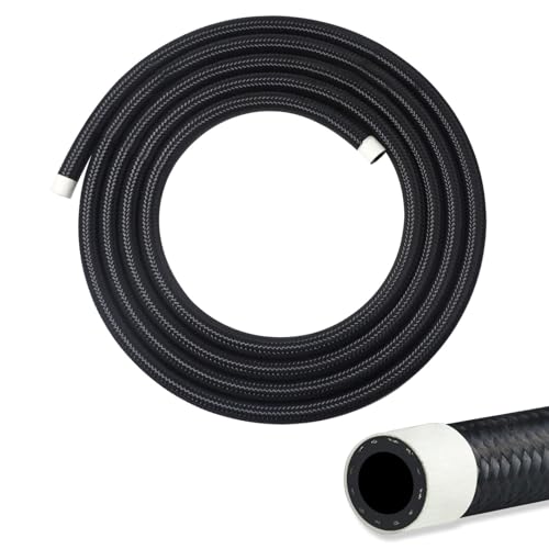 VWTNI 8AN Fuel Line 8AN CPE Fuel Hose 5FT TransmissionOil Cooler Lines Nylon Braided Fuel Line Hose - Image 1