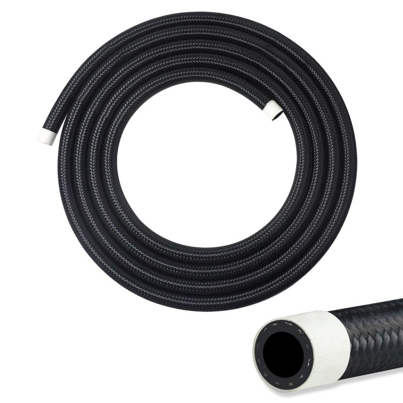 VWTNI 8AN Fuel Line 8AN CPE Fuel Hose 5FT TransmissionOil Cooler Lines Nylon Braided Fuel Line Hose - Image 2