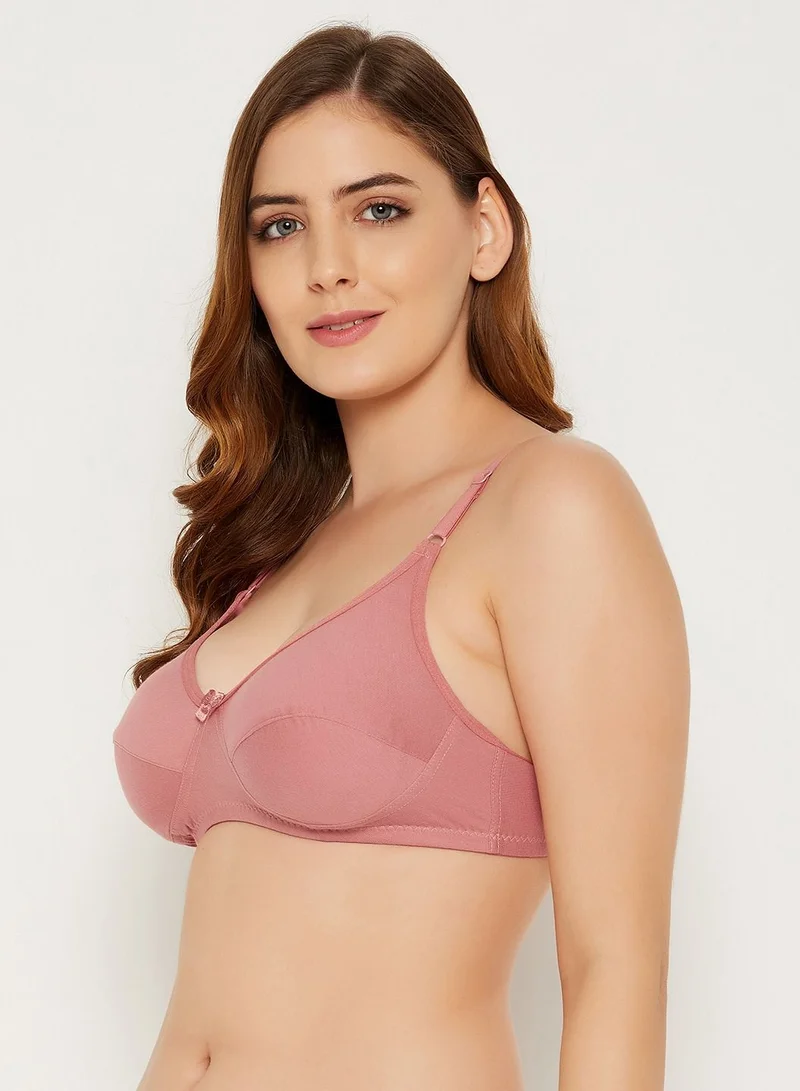 كلوفيا Clovia Non-Padded Non-Wired Full Cup Bra In Peach Colour - Cotton