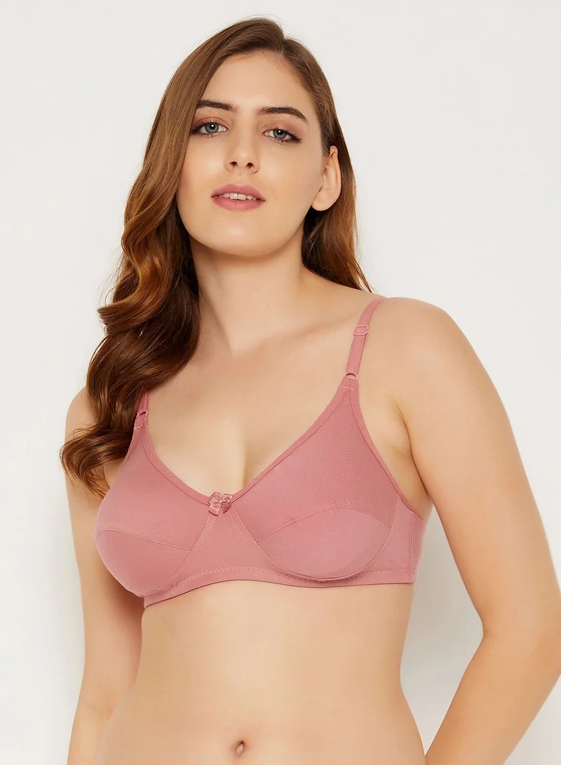 كلوفيا Clovia Non-Padded Non-Wired Full Cup Bra In Peach Colour - Cotton