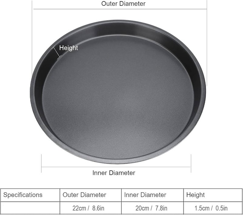 PureBake Premium 9 Inch Carbon Steel Pizza Pan | SGS Certified Nonstick Round Baking Tray | Microwave & OTG Oven Safe | Durable Pizza Plate | Size 23 x 23 x 1.5 cm - Image 2