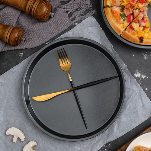 PureBake Premium 9 Inch Carbon Steel Pizza Pan | SGS Certified Nonstick Round Baking Tray | Microwave & OTG Oven Safe | Durable Pizza Plate | Size 23 x 23 x 1.5 cm - Image 3