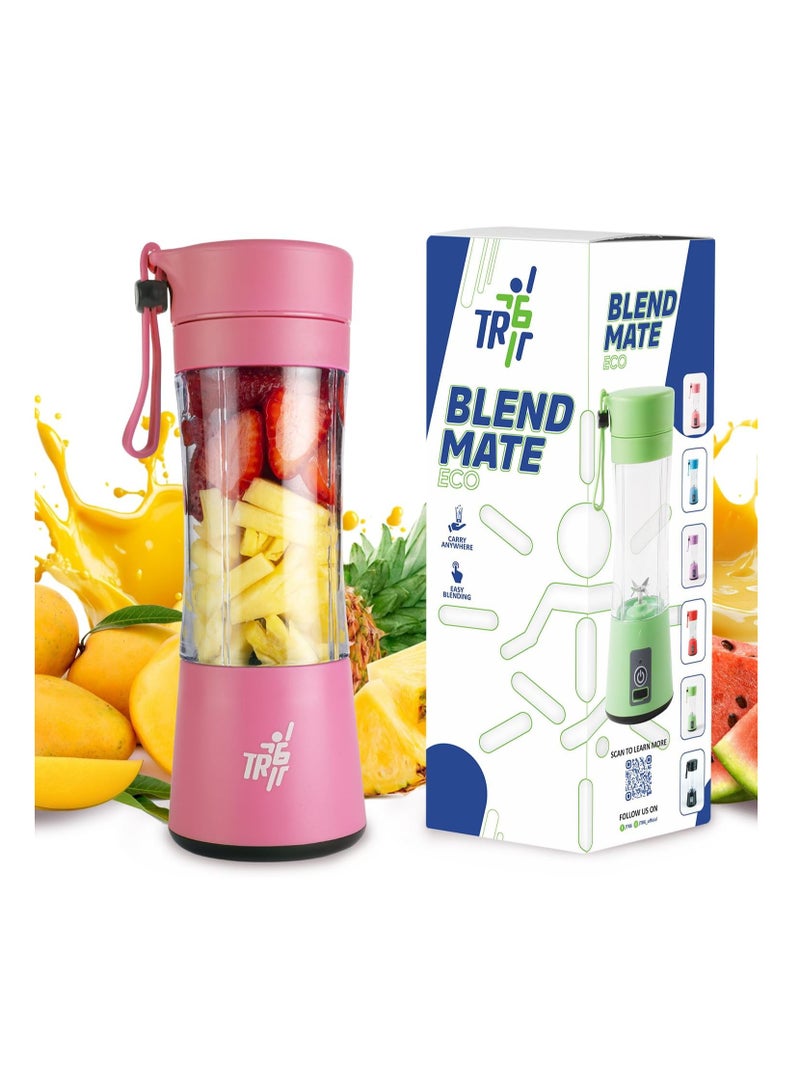 TR6 Blendmate Eco Portable Blender for Smoothies & Shakes – 380ML Rechargeable | Compact | Portable (Pink) - Image 1