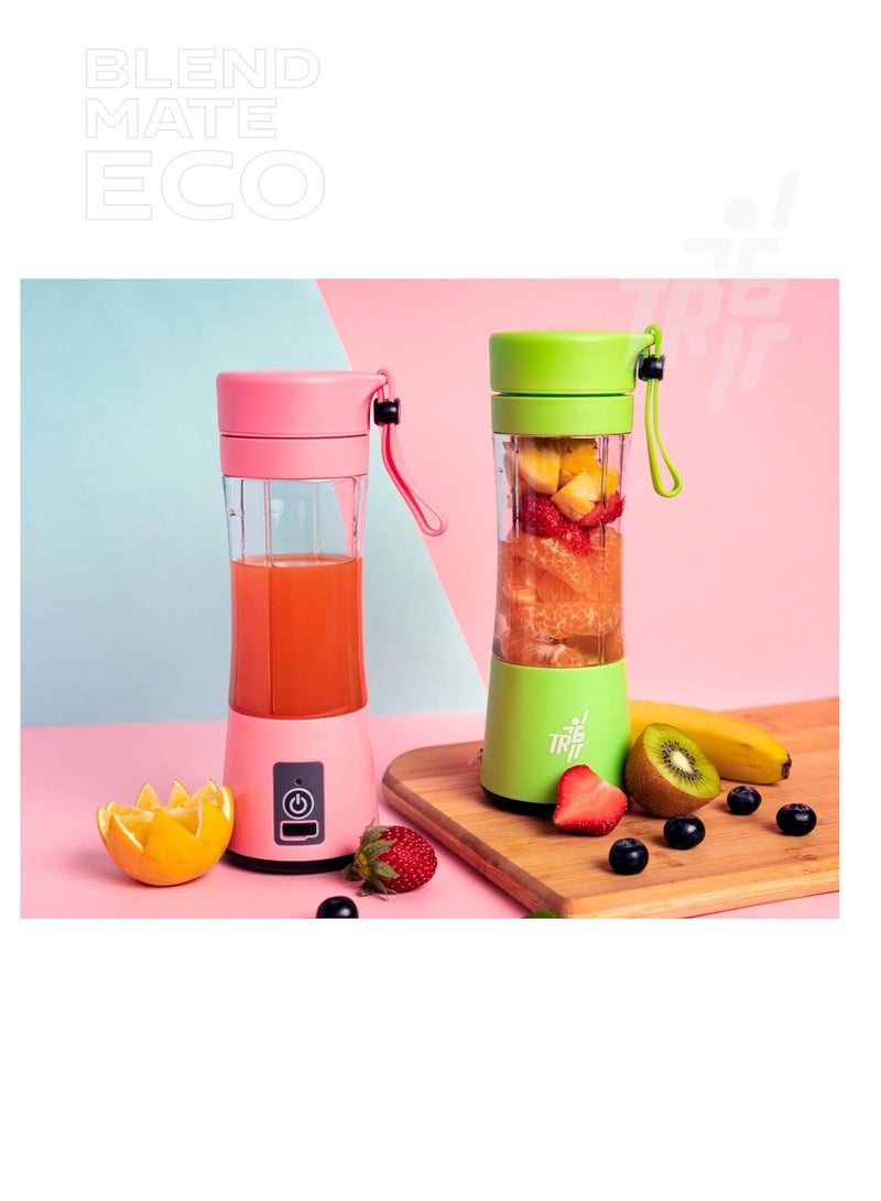 TR6 Blendmate Eco Portable Blender for Smoothies & Shakes – 380ML Rechargeable | Compact | Portable (Pink) - Image 3