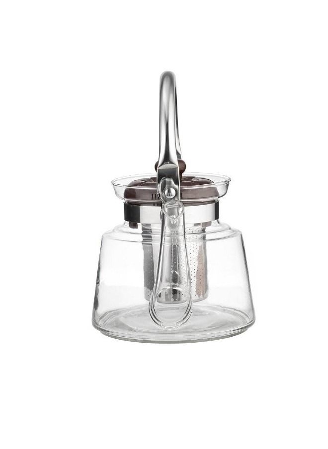 BASURRAH - Heat Resistant Clear Glass Tea Coffee Pot Fire Pitcher with Infuser 0.6L/1.2L/1.4L/1.6L - Image 1