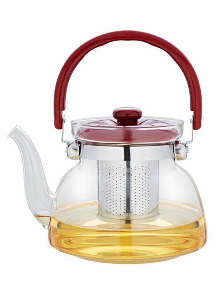 BASURRAH - Heat Resistant Clear Glass Tea Coffee Pot Fire Pitcher with Infuser 0.6L/1.2L/1.4L/1.6L - Image 1