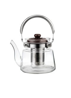 BASURRAH Heat Resistant Clear Glass Tea Coffee Pot Fire Pitcher with Infuser 0.6L/1.2L/1.4L/1.6L  - Image 2