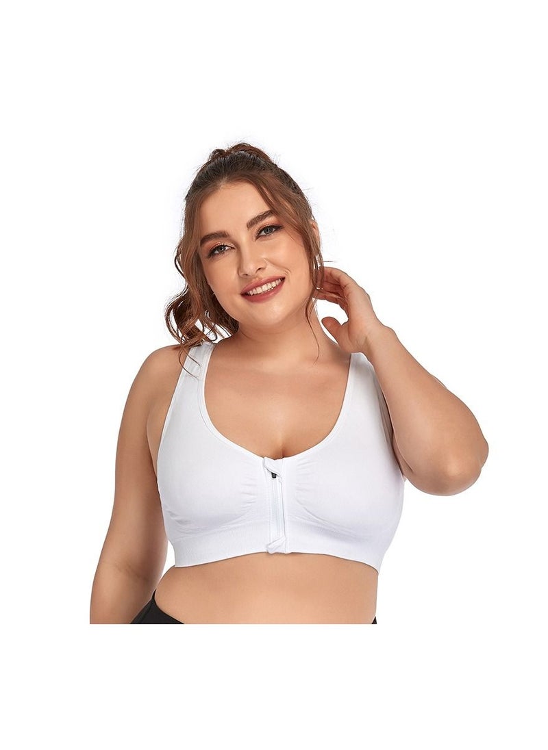 Loquat Front Zipper No Steel Ring Gathering Shock Proof Sports Bra 