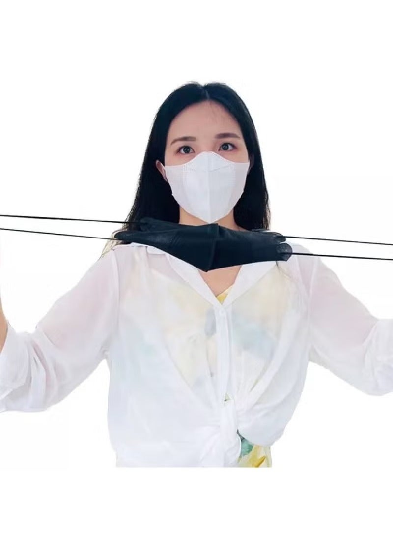 50-piece pack of 3D disposable masks, unisex adult three-layer melt-blown filter mask with elastic ear loops - (10 pieces each in white, black, blue, pink, khaki) - Image 4