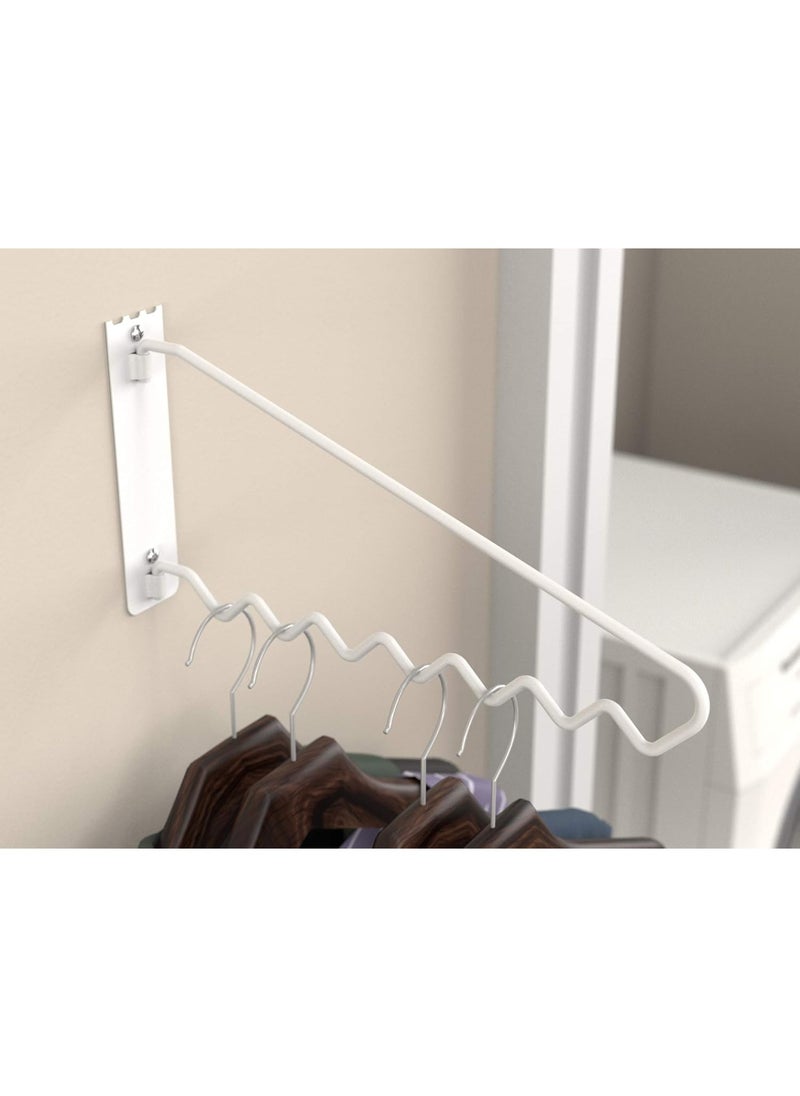 ClosetMaid ClosetMaid Hanging Bar Valet Rod for Wall or Door Mount Installation, Hardware Included, Folding Design, Durable Steel, White  - Image 4