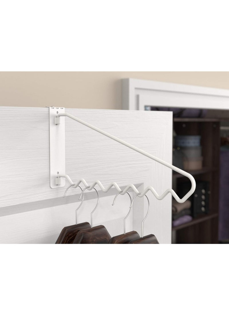 ClosetMaid ClosetMaid Hanging Bar Valet Rod for Wall or Door Mount Installation, Hardware Included, Folding Design, Durable Steel, White  - Image 3