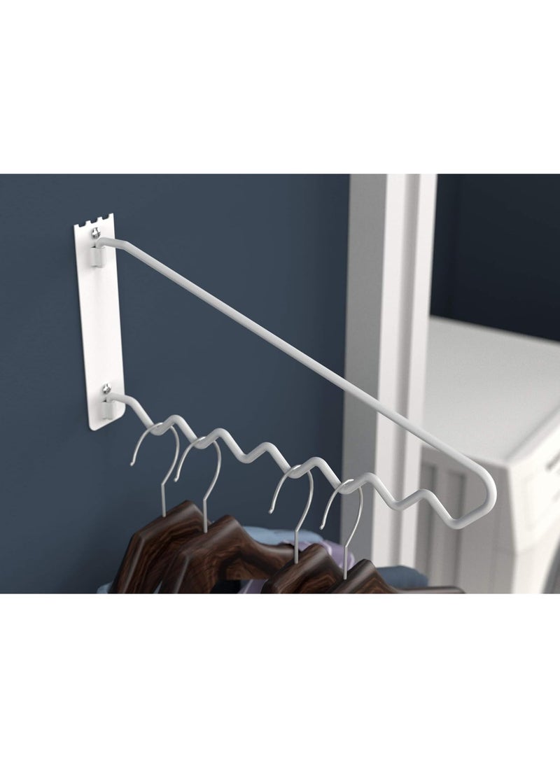 ClosetMaid ClosetMaid Hanging Bar Valet Rod for Wall or Door Mount Installation, Hardware Included, Folding Design, Durable Steel, White  - Image 2
