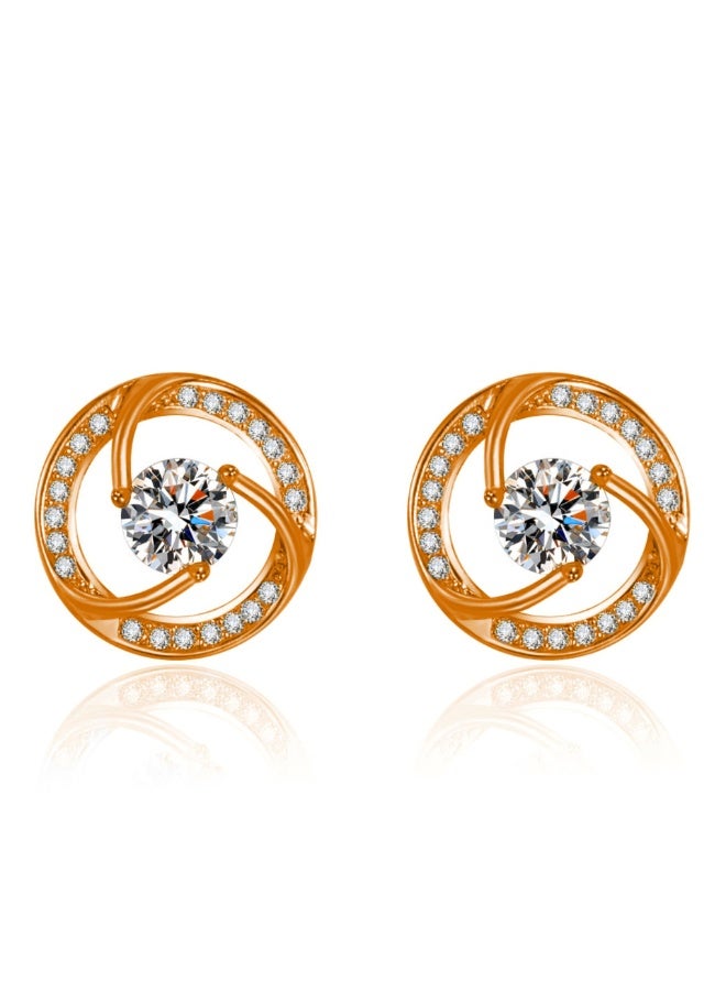 KUYING Inlaid Diamond Earrings With Hooks And Studs 
