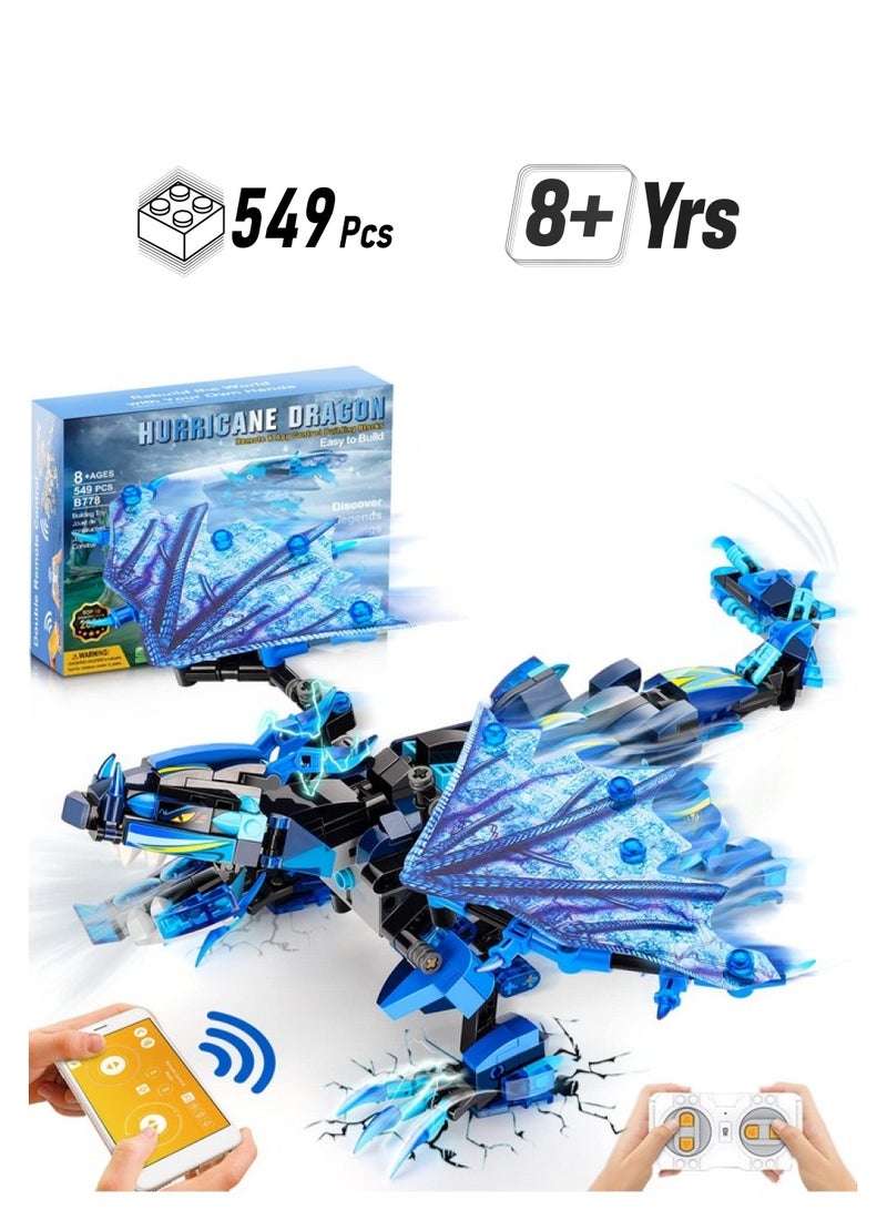 OASO Remote & App Control Dragon Building Kit Stem Projects For Kids Ages 8 12 Educational Birthday Gifts Toys For 7 8 9 10 11 12 15 Years Old Boys Girls New 2023 (549 Pieces)  - Image 1