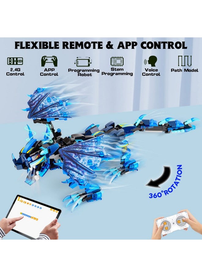 OASO - Remote & App Control Dragon Building Kit Stem Projects For Kids Ages 8 12 Educational Birthday Gifts Toys For 7 8 9 10 11 12 15 Years Old Boys Girls New 2023 (549 Pieces) - Image 1