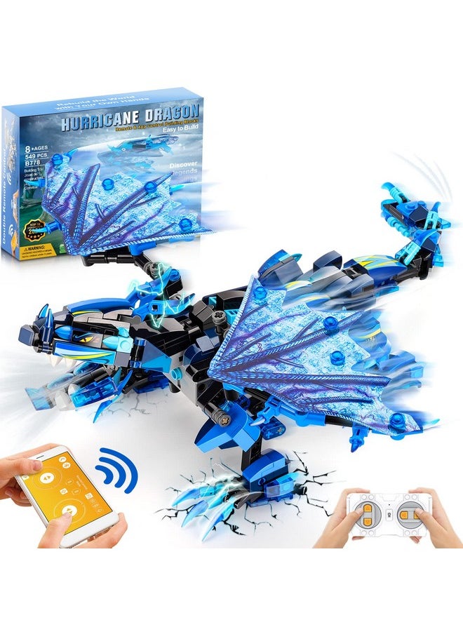 OASO - Remote & App Control Dragon Building Kit Stem Projects For Kids Ages 8 12 Educational Birthday Gifts Toys For 7 8 9 10 11 12 15 Years Old Boys Girls New 2023 (549 Pieces) - Image 1