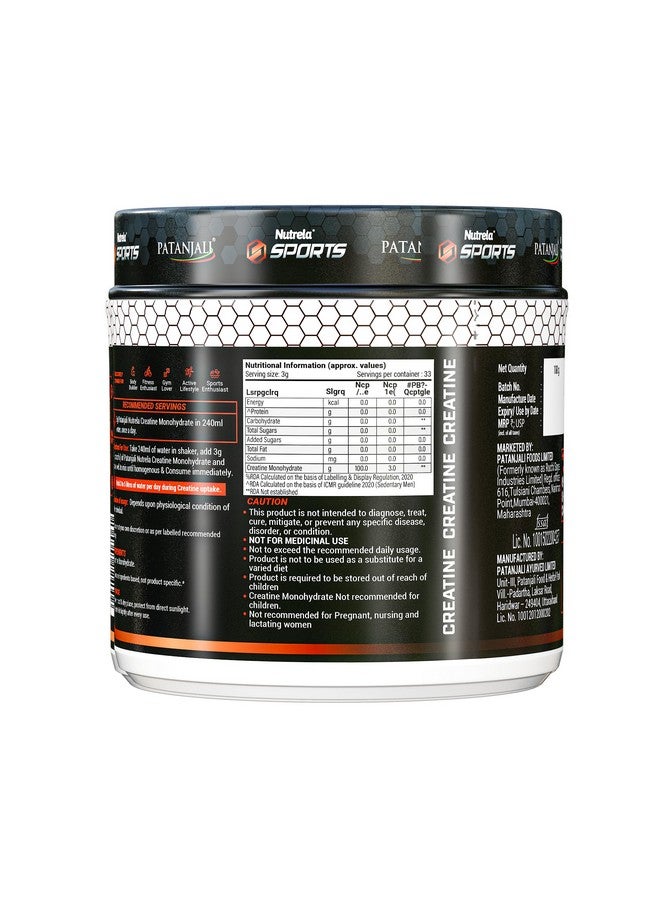 Nutrela Sports Creatine Monohydrate - 100g Unflavoured - Image 4