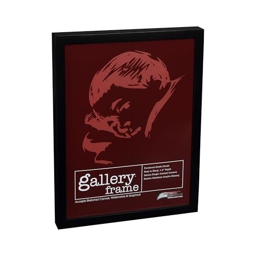 Ambiance Framing Ambiance Gallery Wood 1.5" Deep Picture Frames - 11x14" Black Wood Frame, Shatter-Resistant Acrylic Glazing & MDF Backing, Horizontal or Vertical Wall Display - Image 1