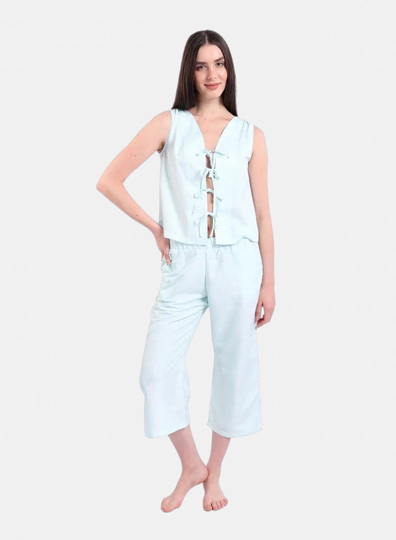 Carina Gingham Tencel Pyjama Set - Image 1