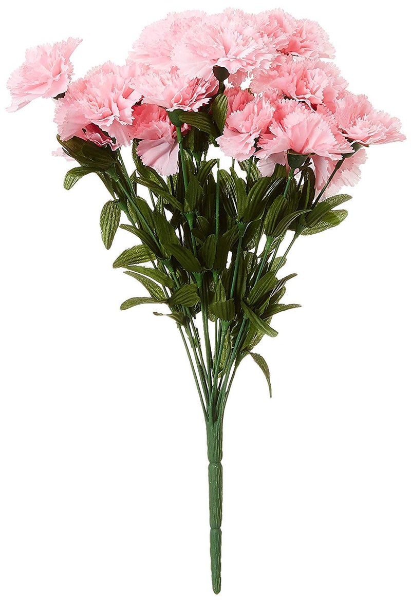 Fourwalls Artificial Decorative Carnation Flower Bunches 18 Flower Heads 50 cm Tall LightPink