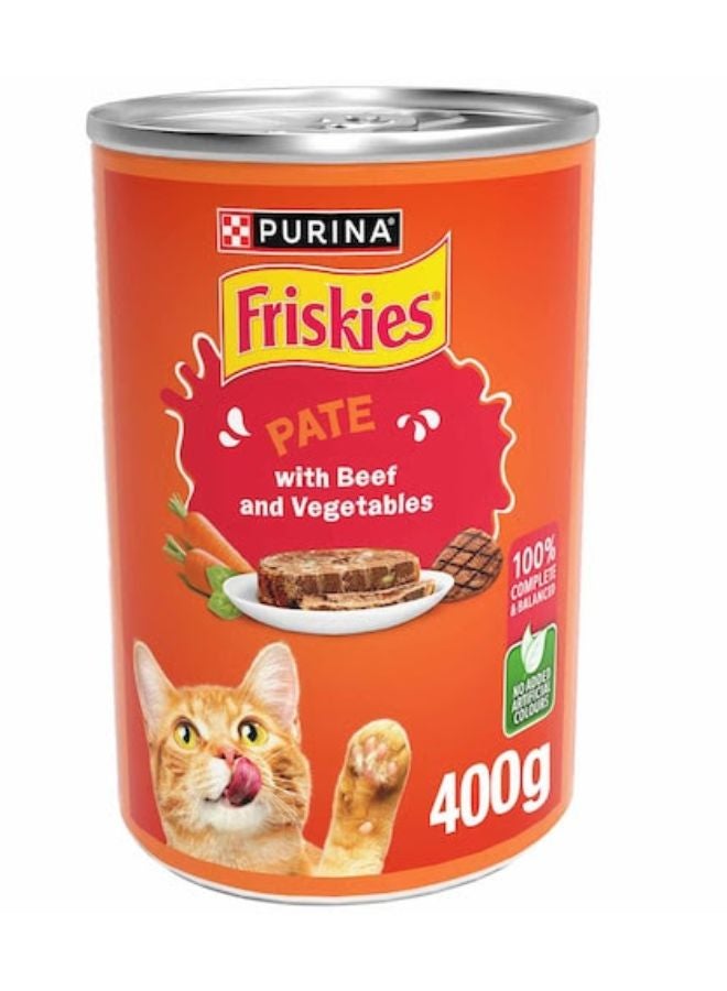 PURINA Friskies Wet Cat Food Beef And Vegetables In Chunk Pound 400g 