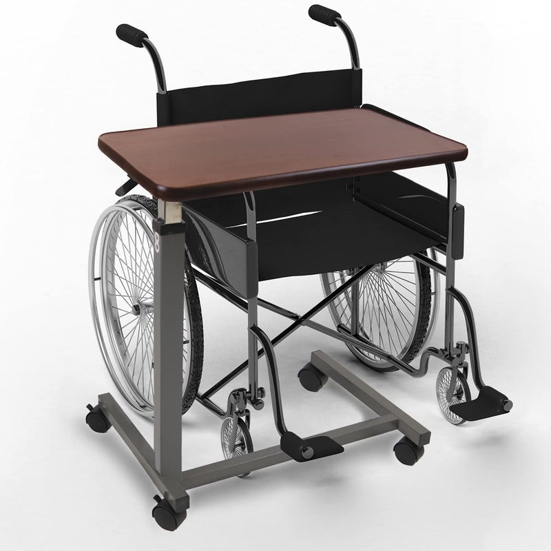 Vaunn Medical Pneumatic Adjustable Overbed Bedside Table With Wheels (Hospital and Home Use) - Image 5